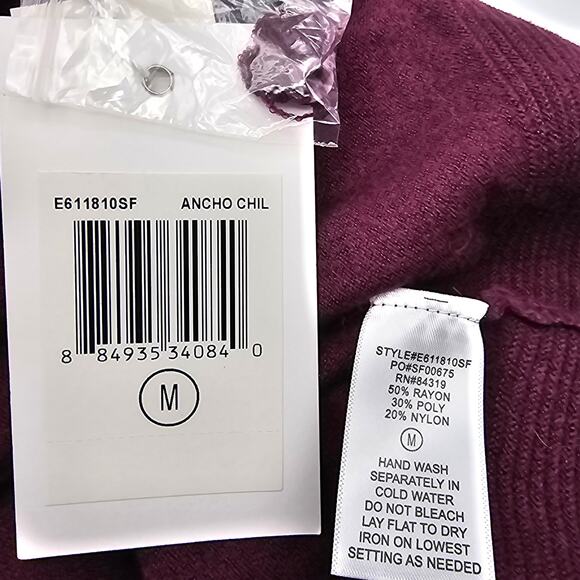 Evolution By Cyrus Womans size M Myna Button Sleeve Detail Cardigan Burgandy NEW - Picture 7 of 8
